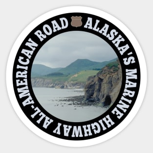 Alaska's Marine Highway All-American Road circle Sticker